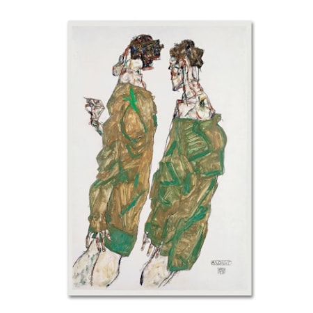Trademark Fine Art Egon Schiele 'Devotion' Canvas Art, 16x24 AA00484-C1624GG